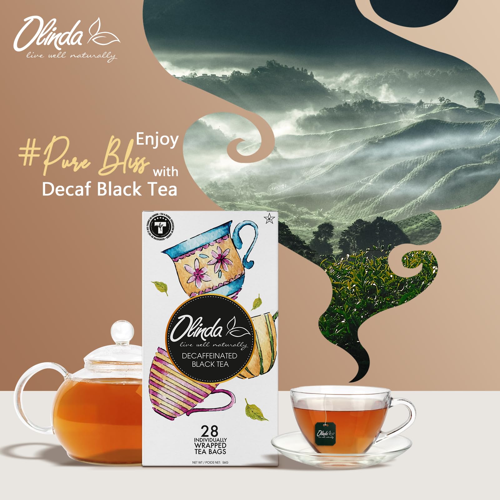 Amazon.com : Olinda Decaffeinated Black Tea 28 Individually