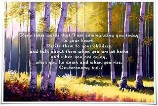 Jelyfisg Deuteronomy 6 6 7 Wall Art Scripture Poster Prayer Quote Posters Art Deco Modern Decorations for Living Room Canvas Pictures for Bedroom (12.00''x16.00'',Unframed)