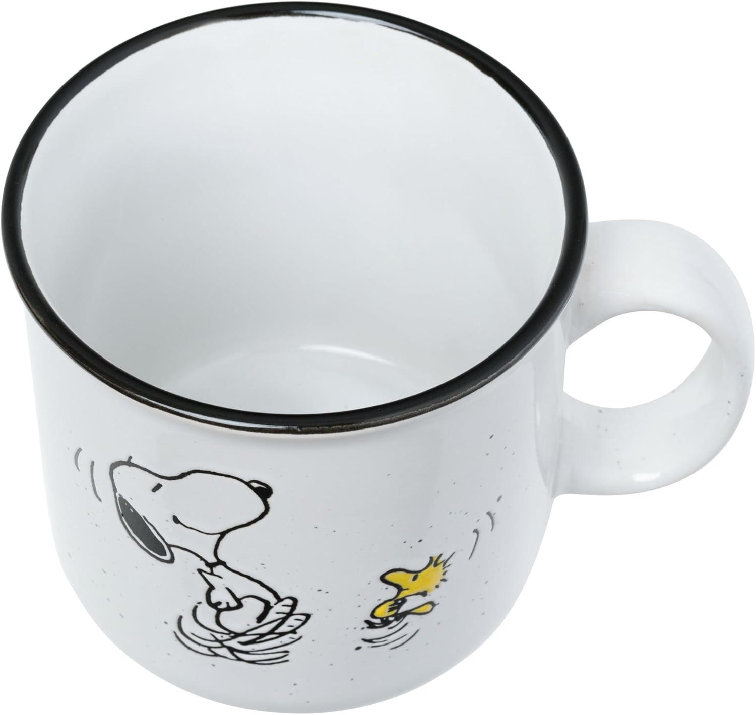 Silver Buffalo Peanuts Snoopy Woodstock Happy Dance Wax Resist 20oz Ceramic Camper Mug - Image 3