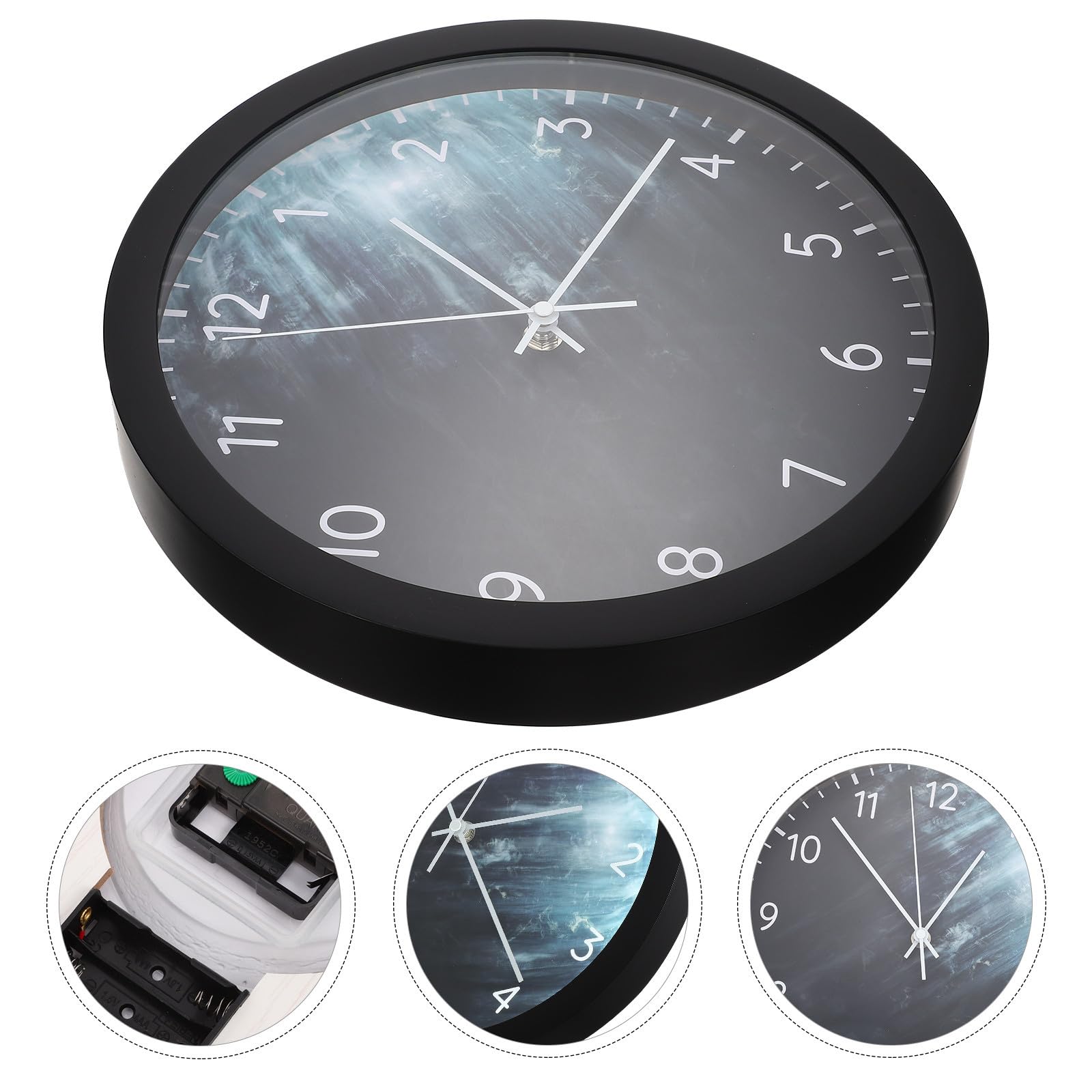 HOMSFOU Reloj de Pared Decorativo con Voz, Nocturno, Vidrio y Plástico