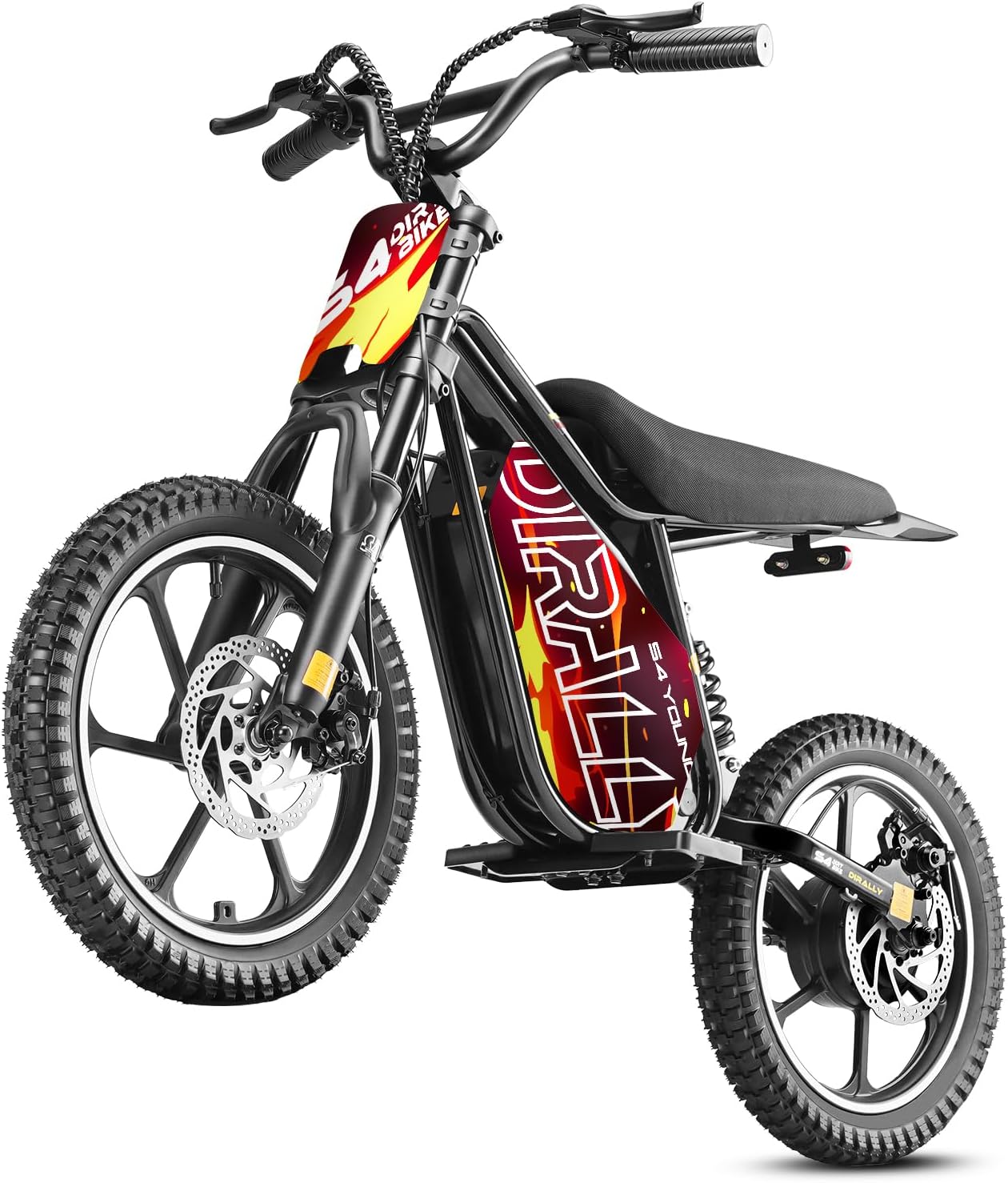 eAhora S4 Pro Peak 1200w Electric Dirt Bike for Kids 8+, 22MPH 30+Miles Electric Motorcycle, 120-150 mins Ride Time, Adjustable 3-Speed Max Load 176 Lbs Off-Road Ebike for Kid, 16IN Knobby Tires