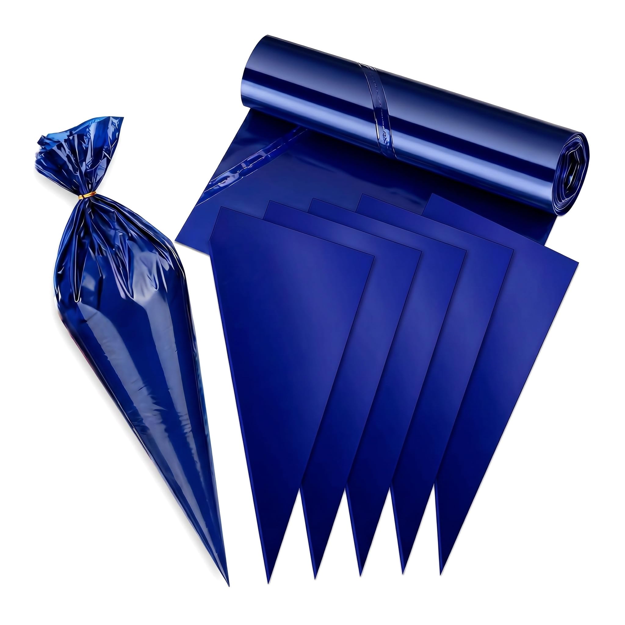 MYHOGOOD Blue Piping Bags, 30 Pack Roll 21 Inch Large Icing Bags