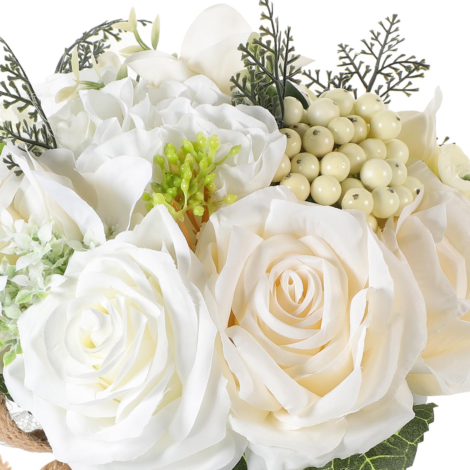 Eleganter Künstlicher Brautstrauß aus Beigem Seidenstoff mit Realistischer Optik und Langer Lebensdauer für Hochzeit Tischdekoration und Blumenarrangements