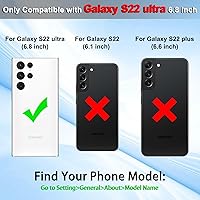 Vista 2 de VANAVAGY Funda compatible con Galaxy S22 Ultra tipo cartera con bloqueo RFID, piel sintética, cierre magnético, función atril y función atril