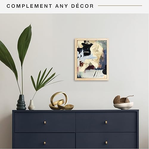 Miniatura 2 de MCS Marco de lienzo flotante, marcos de arte para pinturas en lienzo con cierres adhesivos y accesorios para colgar, veta de madera natural, 11 x 14