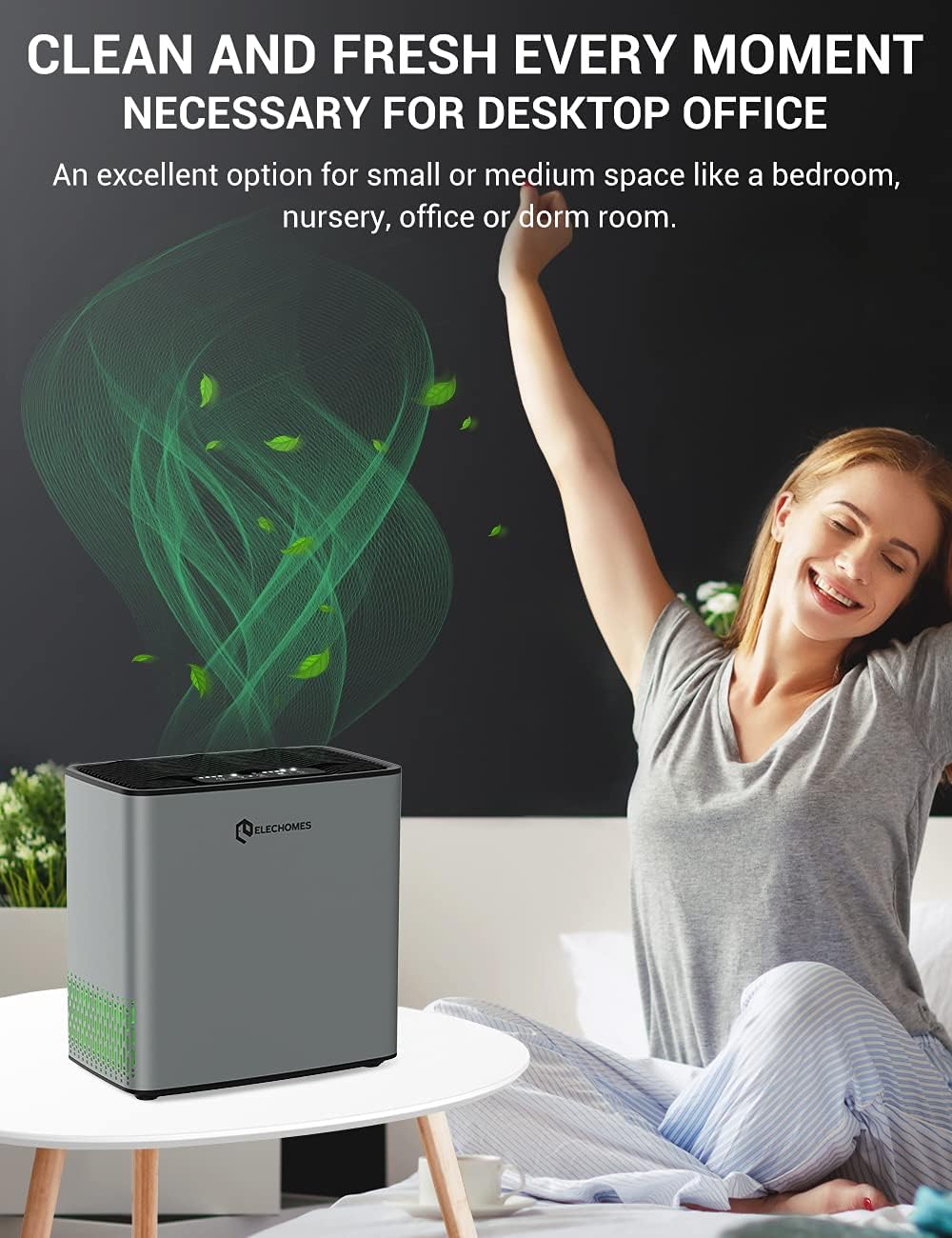New Arrivals Elechomes P1801 Air Purifier for Dust Pollen Pets Hair Allergies Smokers, H13 True HEPA Filter, Auto Mode, Air Quality Sensor, 269ft², Desktop Air Purifier for Home, Bedroom, Living Room. 70% Off Everything Elechomes P1801 Air Purifier for Dust Pollen Pets Hair Allergies Smokers, H13 True HEPA Filter, Auto Mode, Air Quality Sensor, 269ft², Desktop Air Purifier for Home, Bedroom, Living Room.