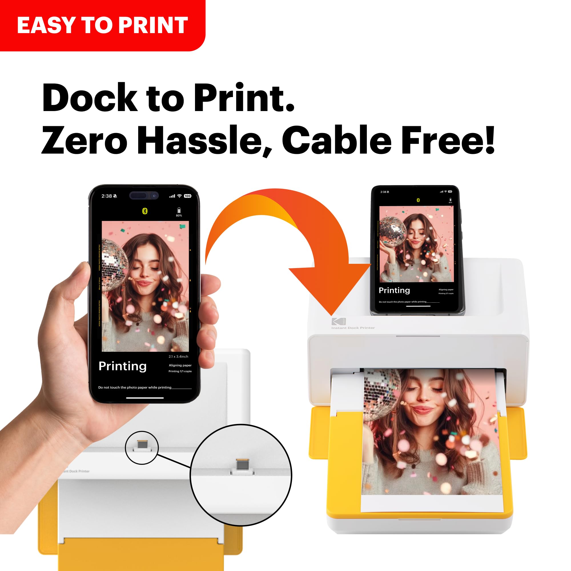 KODAK Dock Plus 4PASS Instant Photo Printer 4x6 Portable Picture Printer Bluetooth Dock 2-in-1 Home and Gift Printer — view 8
