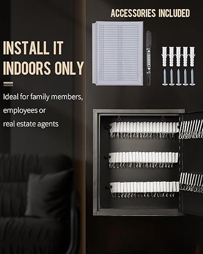 Miniatura 8 de Uniclife Gabinete de llaves ranurado de 100 posiciones con combinación y cerradura de llave reiniciable, caja de almacenamiento de seguridad digital