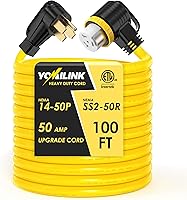 Vista 8 de Cable de 50 amperios de 10 pies para RV/generador, certificado UL, conector de bloqueo, NEMA 14-50P a SS2-50R con bloqueo de torsión, mango