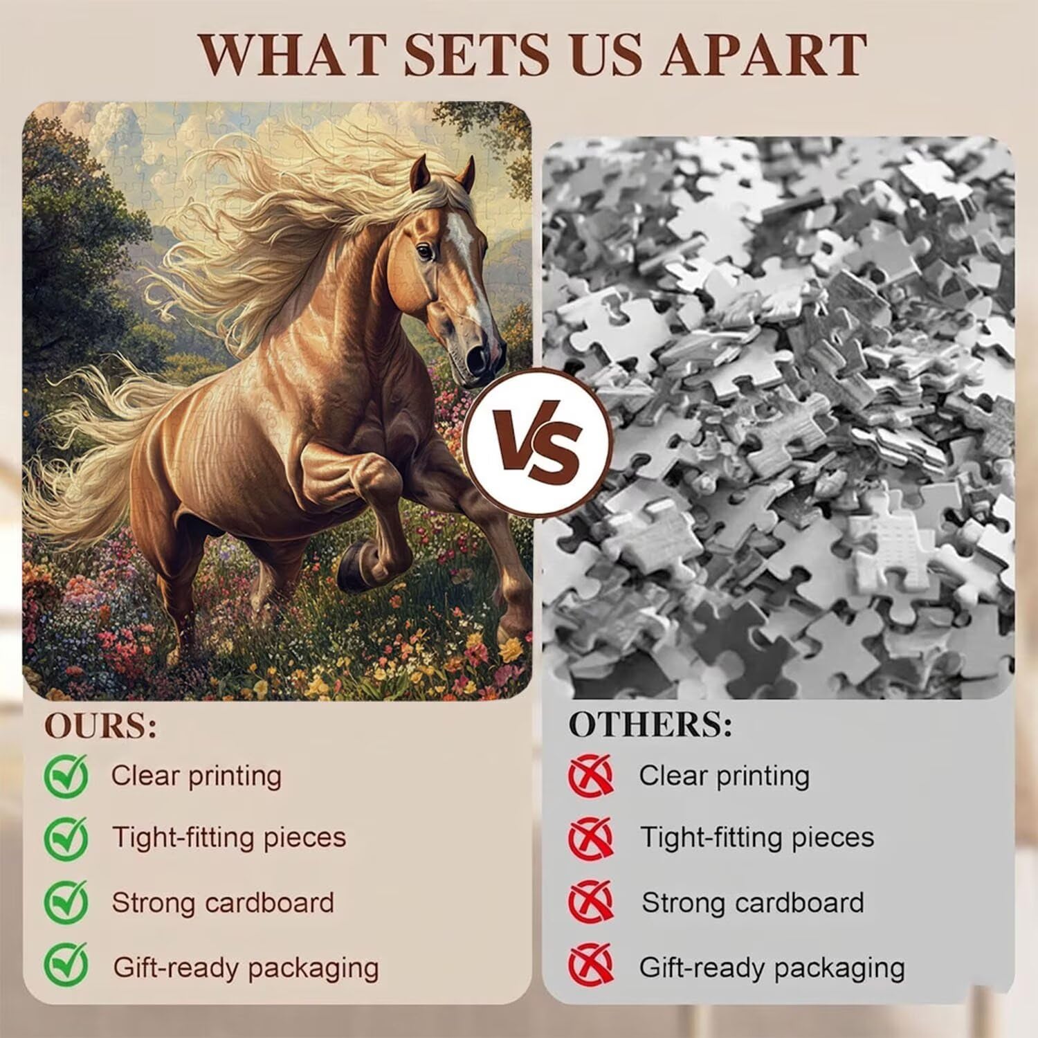 Puzzle 5000 Pezzi Classici, Puzzle cavallo rurale-2 156 x 105 cm, Gioco Educativo e Antistress in Legno con Poster Incluso, Ttività DIY per Famiglia, Regalo per Appassionati, Decor Parete Casa, f0-663