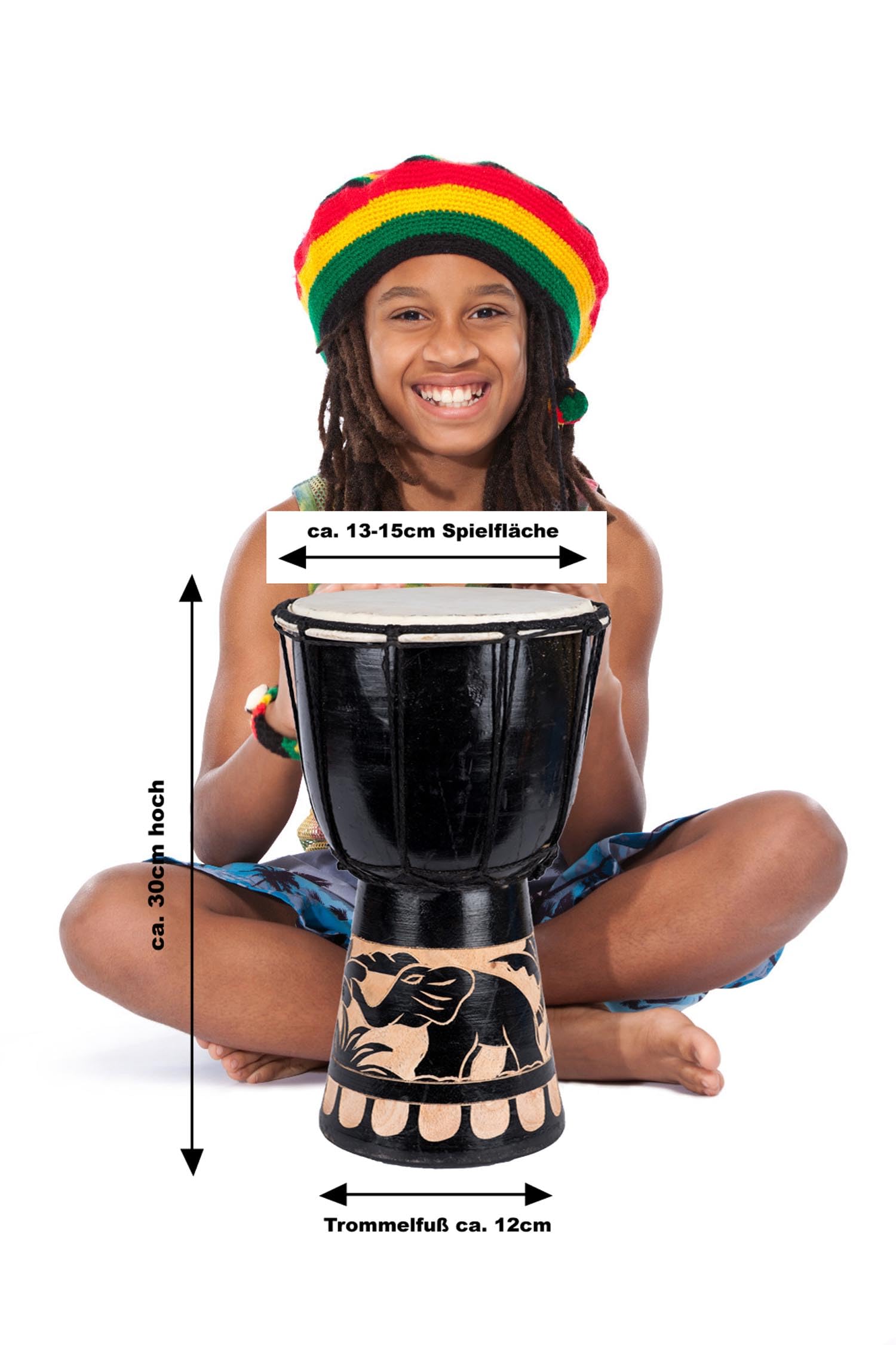 Djembe Bęben bongo Drum Bęben ręczny perkusja dla dzieci Fair Trade 30 cm
