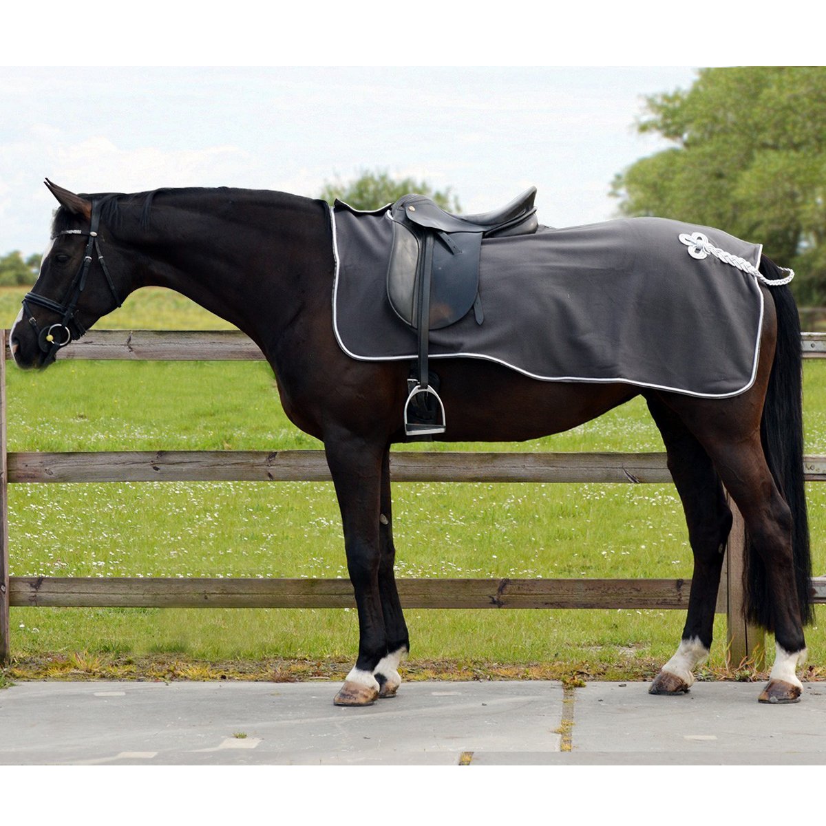 QHP coperta in pile per esercizi di equitazione, grau, XL