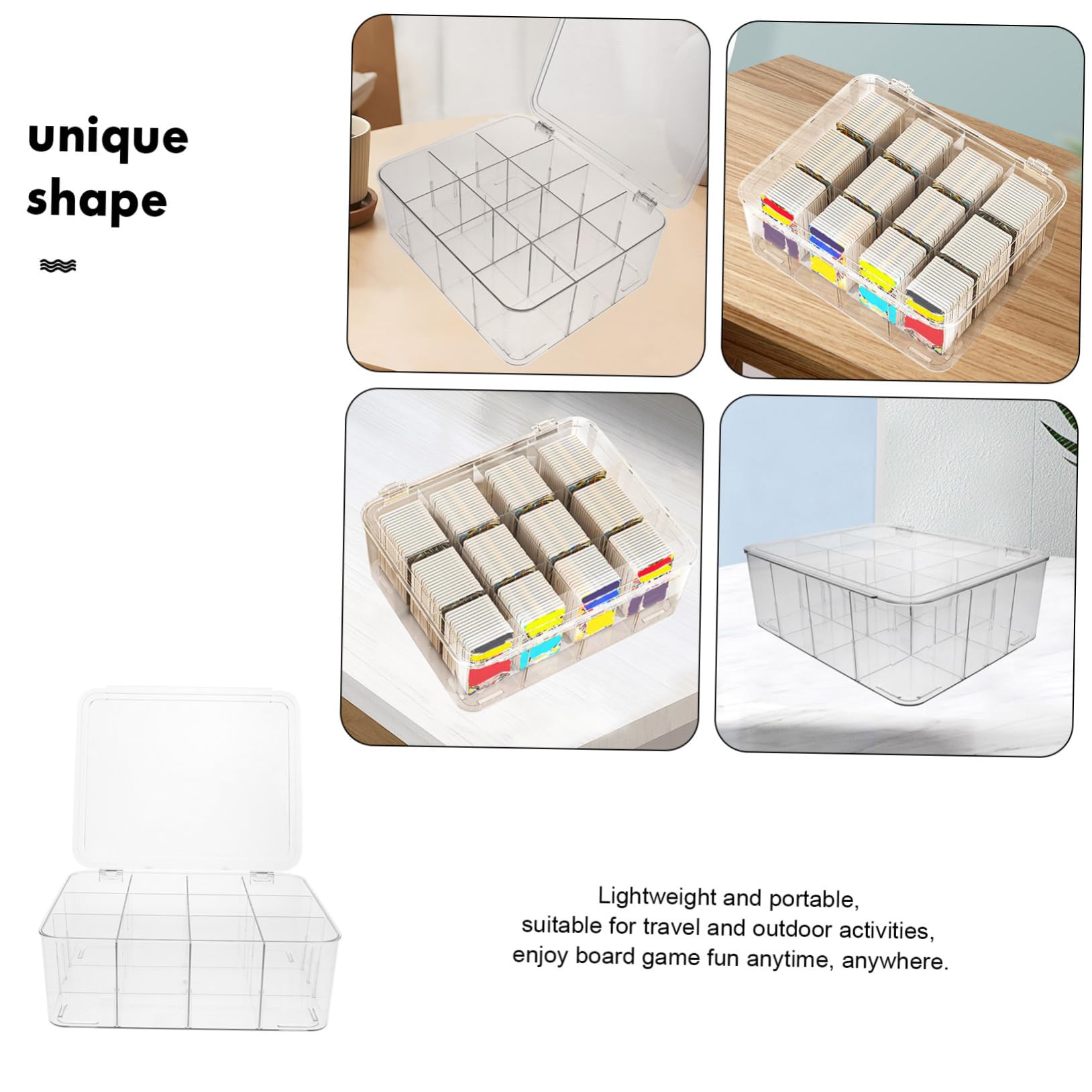 Vaguelly Contenitore Per Carte Plastica Trasparente Espositore Per Biglietti Da Visita Da Scrivania Scatola Carte Protezione e Risparmio