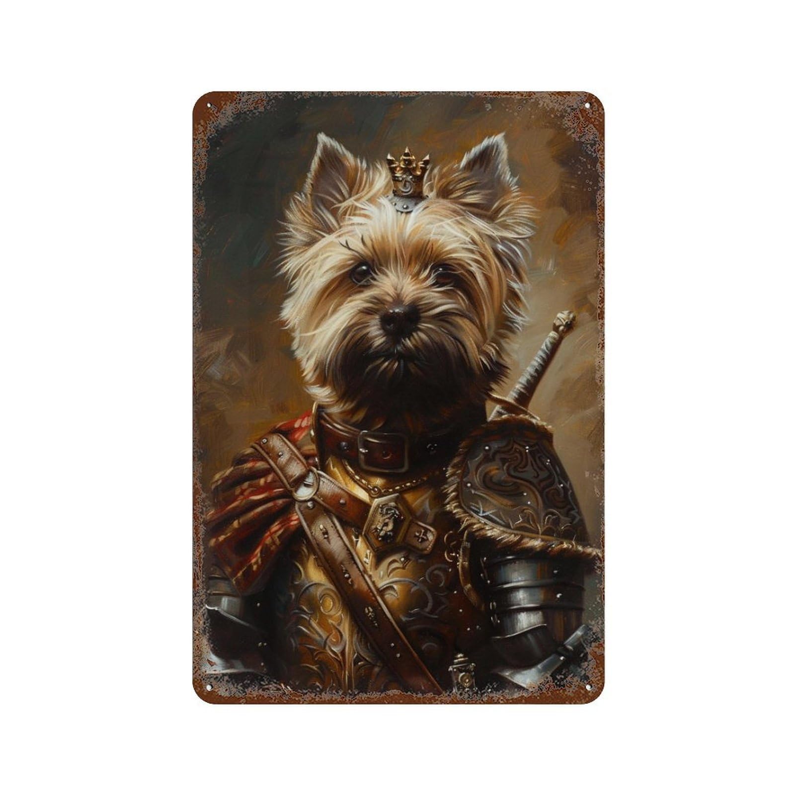 Royal Canine Armor Painting Rusty Metal Tin Sign 11.8"x7.9", for Shed, Workshop And Garage Wall Decor, Shabby Chic Decor