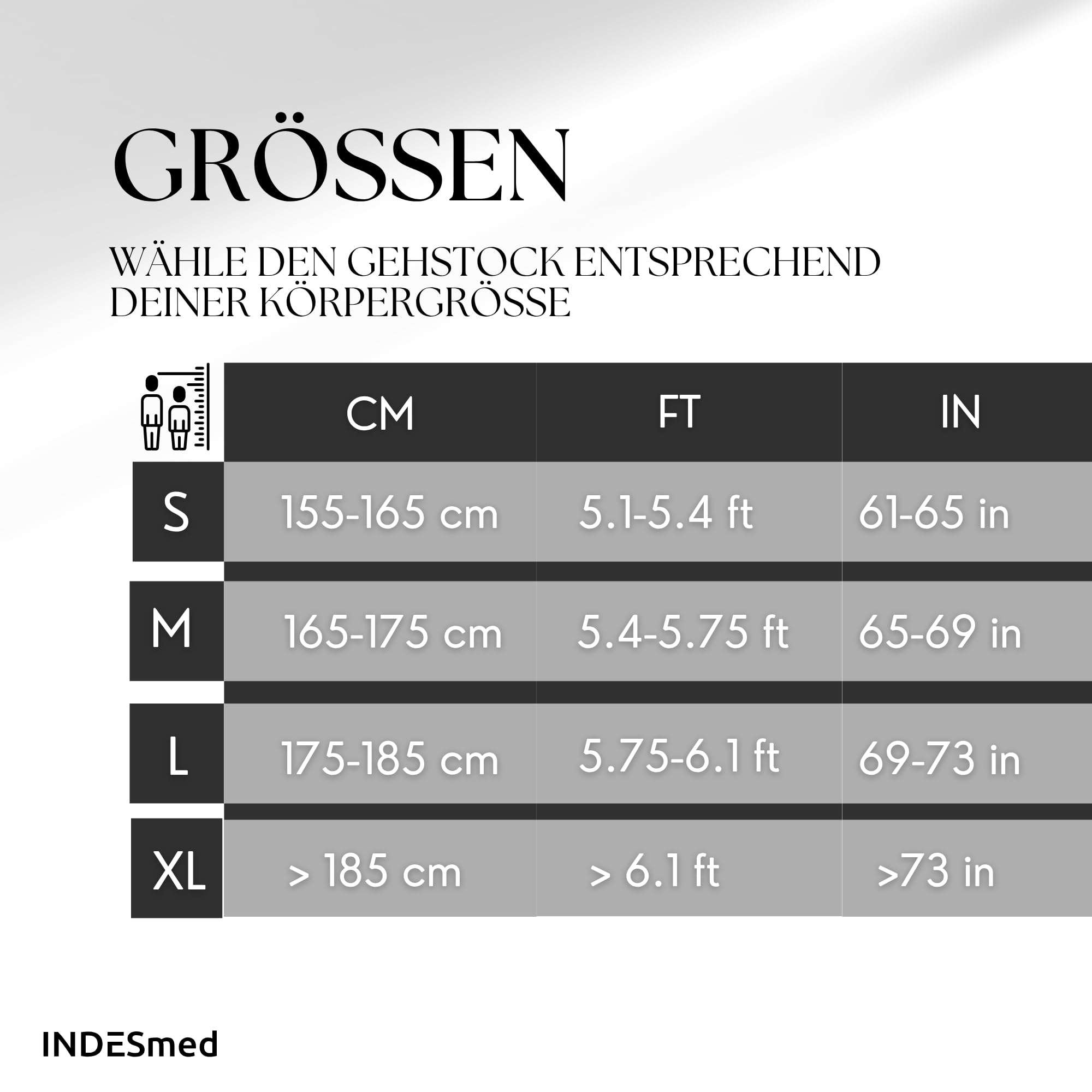 INDESmed 100% Carbon Gehstock | Luxus Gehstöcke für senioren verstellbar mit ergonomischen Griff für Damen & Herren - Leichteste Spazierstock der Welt - 3 Lagen Legierung