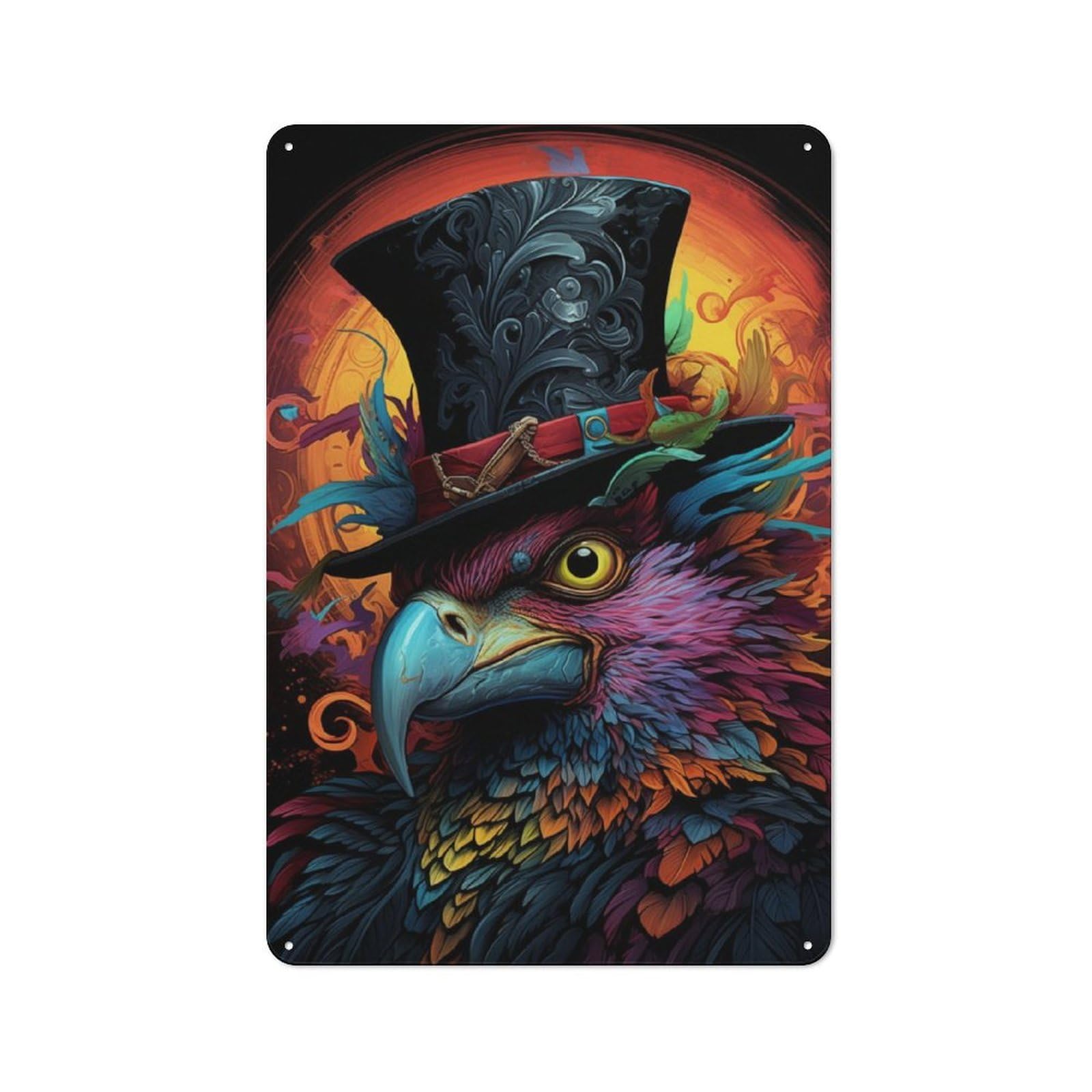 Junmoney The Elegant Eagle Retro Tin Wall Plaque 30X20cm For Dining Room Or Kitchen, For Home Decor Collectors