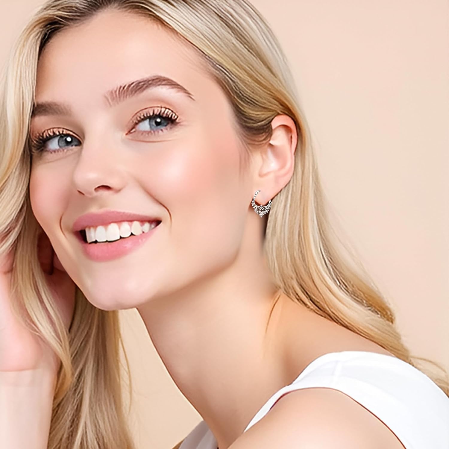 Filigree Earrings for Women Sterling Silver Vintage Filigree Hoop Earrings Jewelry Valentine Christmas Gifts - Image 8