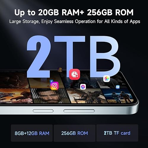 Vista 3 de FOSSIBOT S2 teléfono celular desbloqueado Android 14, 20GB+256GB/2TB Smartphone, pantalla FHD de 6.75 pulgadas, teléfonos celulares 4G SIM duales
