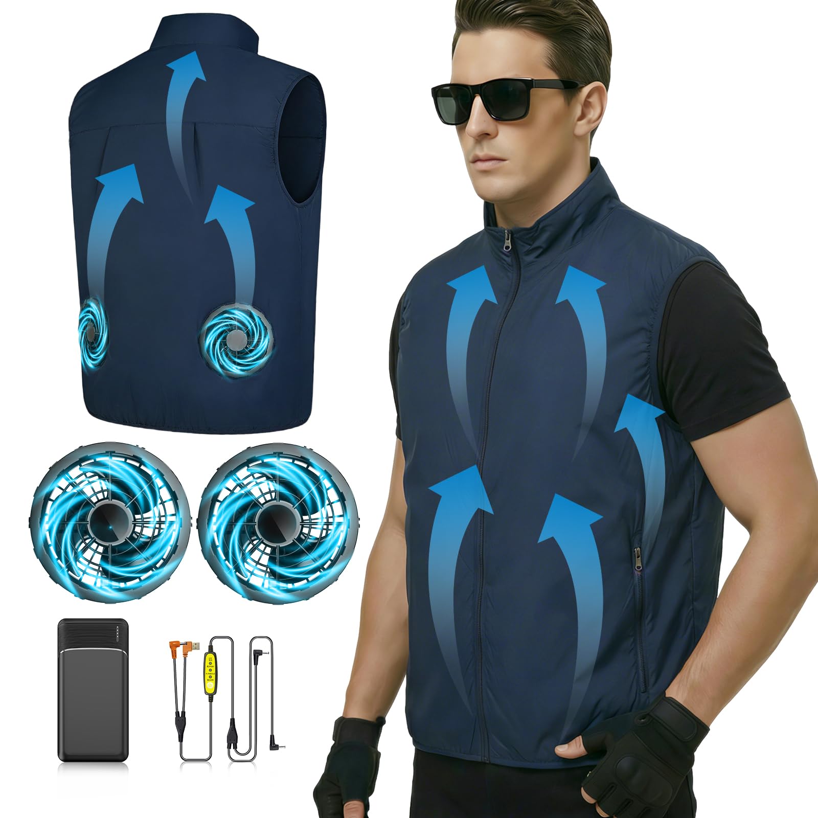 THEKUKU Cooling Vest with 30,000mAh Battery Packs
