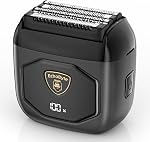 Rasoir en métal pour hommes : 4 Lames flottantes, IPX7 humide imperméable & Sécher Mini Razor, 120-Min Durée USB-C Rechargeable, Goomer de voyage tranquille avec LED Affichage & Verrouillage de voyage (Gunmetal Grey)