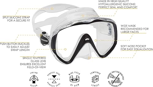 Miniatura 2 de Cressi Perfect View Scuba Diving, Snorkeling Mask in Pure Comfortable Silicone - Available with Different Panoramic Lenses - Liberty Designed in