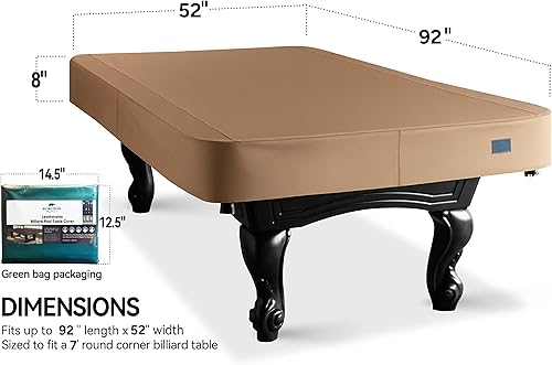 Miniatura 49 de Cubierta de mesa de billar de cuero sintético resistente, cubierta impermeable y resistente a desgarros para mesa de billar de 7/8/9 pies, 9 pies