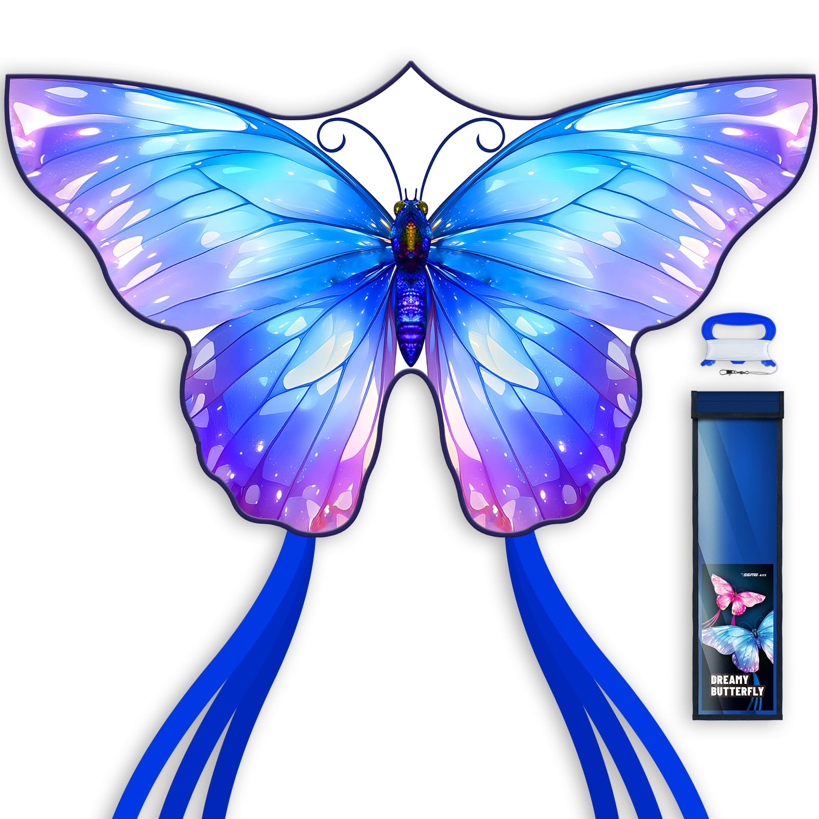 SGftre Piece Set Butterfly Kites for Kids and Adults，Easy to Fly Outdoor Toy for Boys and Girls, for Children, Ideal for Beach and Outdoor Activities