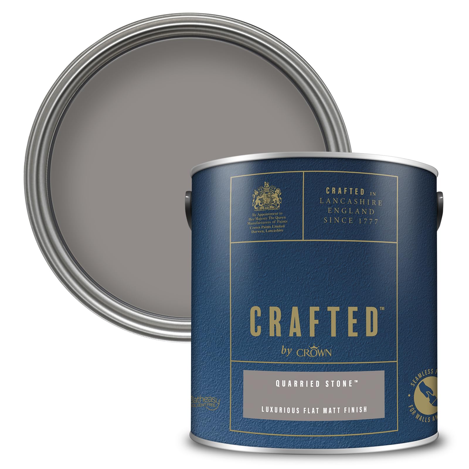 Crown CRAFTED Quarried Stone Matt Emulsion Dark Grey Paint 2.5L