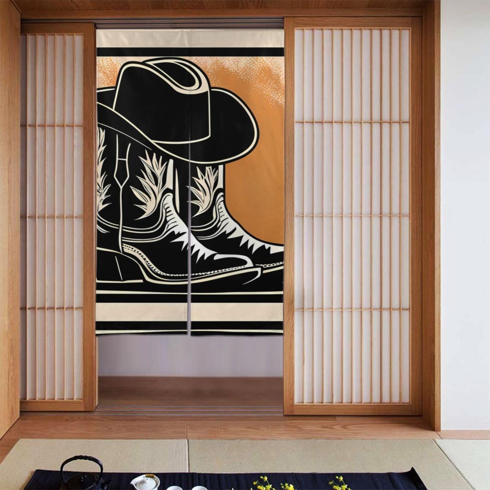 Cortinas opacas de oscurecimiento térmico para el dormitorio en negro vaquero