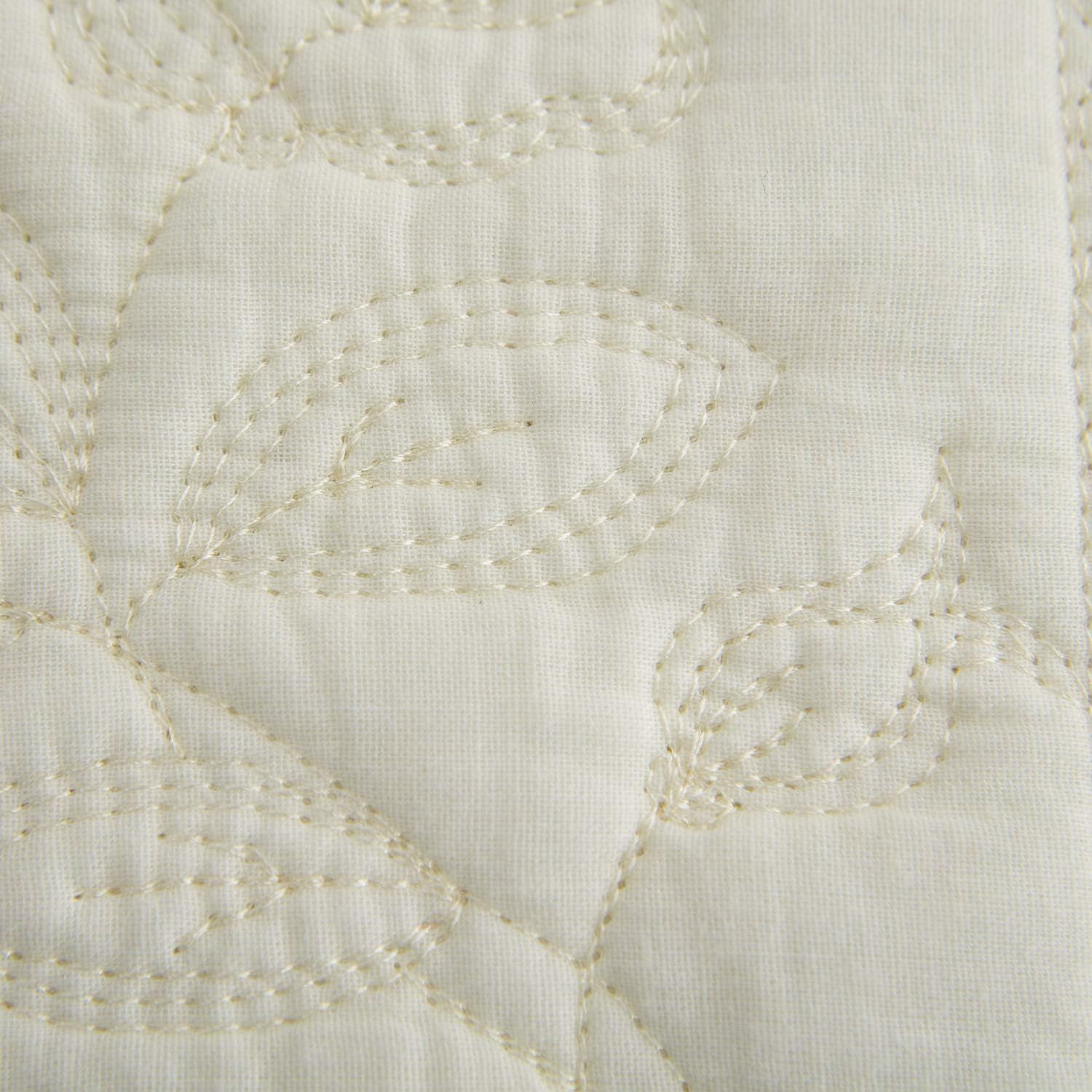 Brandream Luxury Quilt Bedding Set Queen Size Cotton Cream White Vintage Farmhouse Quilted Bedspread Matelasse Coverlet Set (90x98) - Image 5