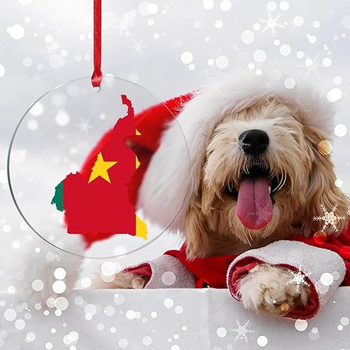 Miniatura 7 de Adornos de árbol de Navidad de Camerún con silueta de camerún bandera de Navidad decoración patriótica de recuerdo de la ciudad adorno de Navidad de