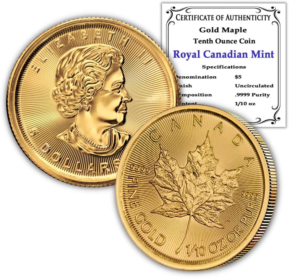 1979 - Present (Random Year) CA 1/10 oz Canadian Gold Maple Leaf Coin Brillia...