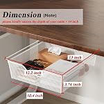 2 Pack Under Desk Drawers Self Adhesive Drawers for Under Desk Storage Pull Out Under Desk Drawer Organizer for Home Office Cabinet, 13" x 12.2" x 3.74", White
