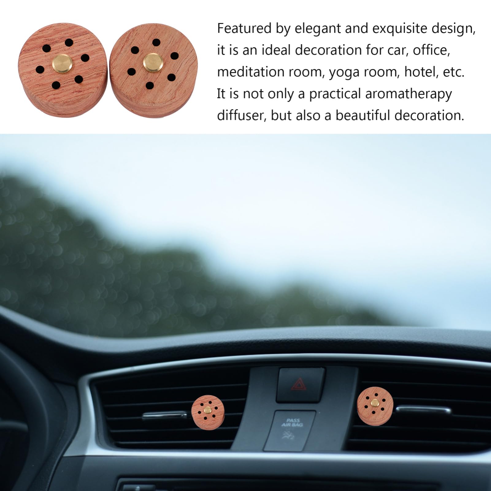 2 Pz Diffusore Uscita Aria Diffusore Di Olio Essenziale Per Sfiato Auto Arredamento Dell'auto Presa D'aria Dell'auto Legno Di Incenso Stile Classico Palissandro Fermaglio Per Auto