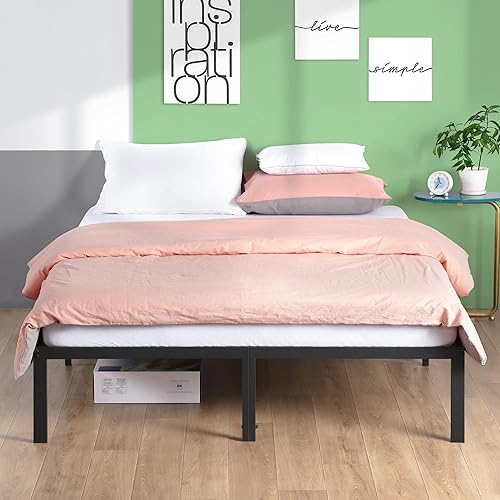 Miniatura 3 de Olee Sleep Marco de cama Dura con listones de acero metálico de 14 pulgadas, tamaño individual XL