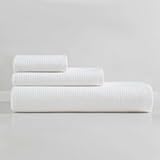 Bath Towels, Super Soft & Absorbent Cotton Towels, Oeko-Tex Certified (Eternity Solid White, 3-Piece)