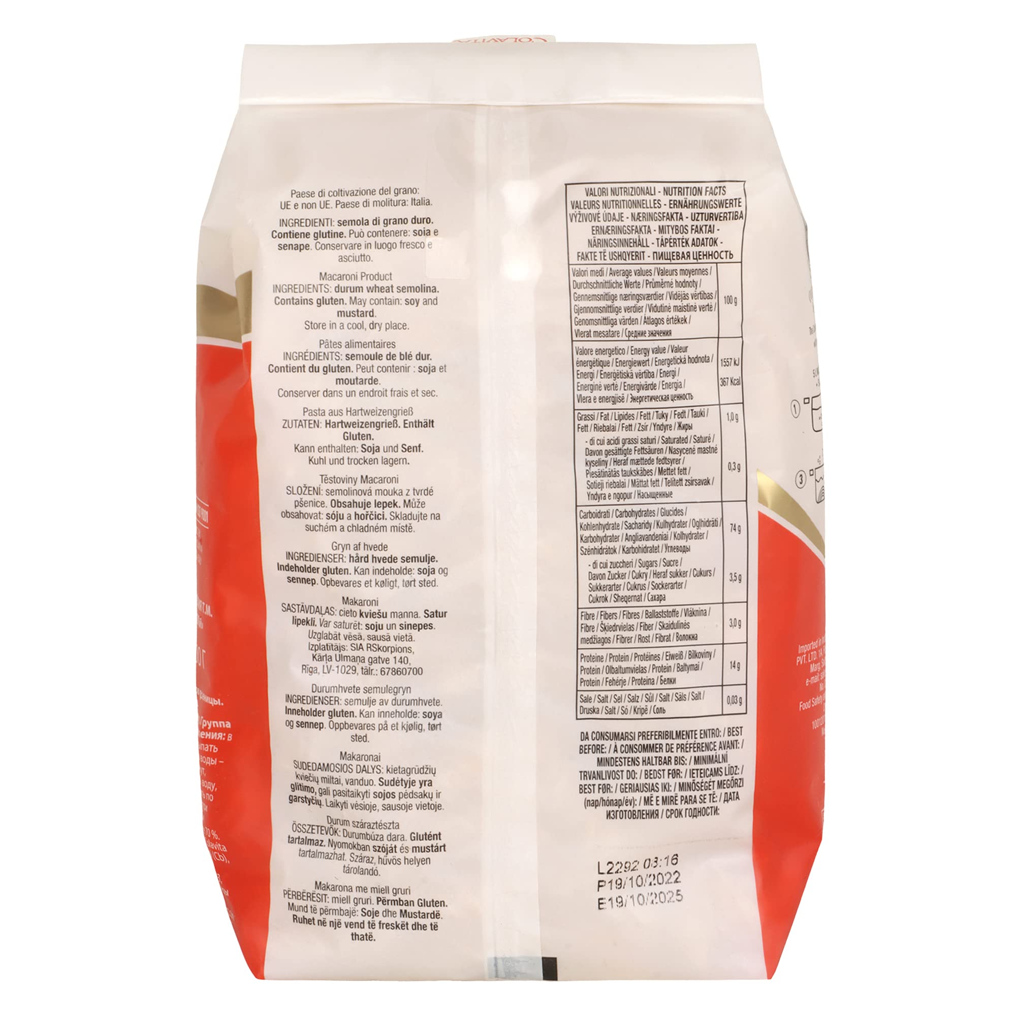 Colavita Fusilli Pasta 500g | Combo Pack of 2 | Hard Durum Wheat Pasta | ‎High Fibre | No Artificial Ingredients - Image 5 thumbnail
