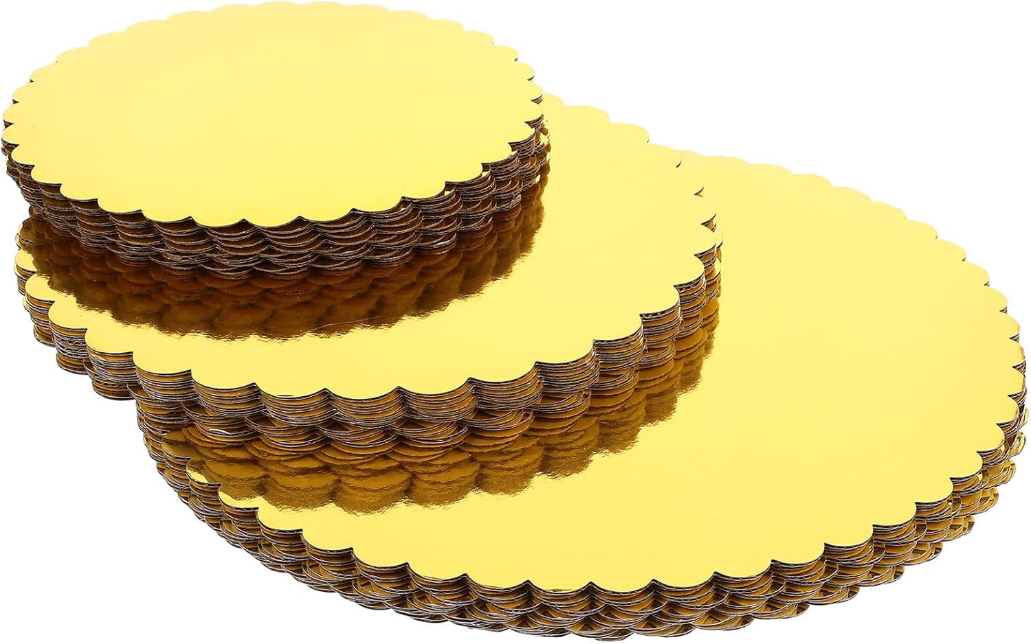 MAGICLULU 30pcs round Cake Boards Set Disposable Gold Paper Cake Base Circles 8 10 12 Inch Party Trays for Decorating and Mousse Desserts