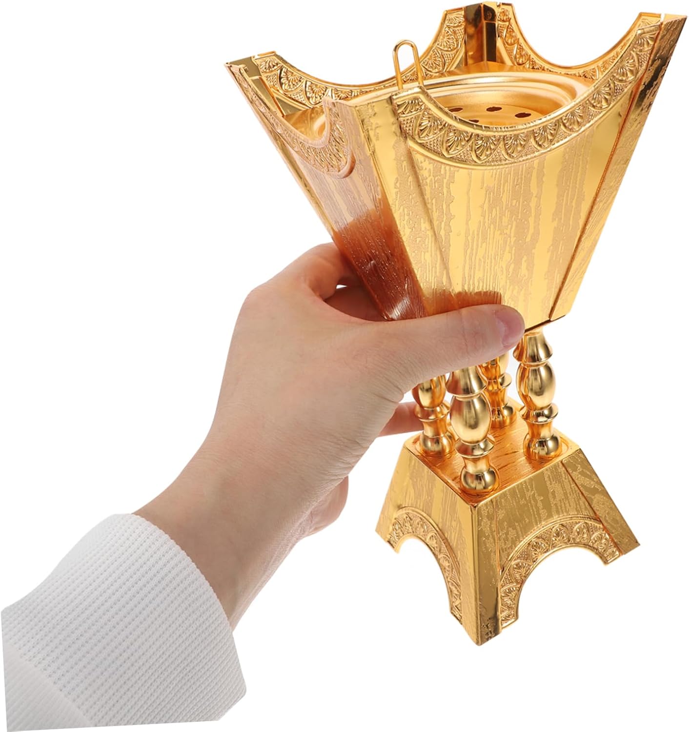 Garneck Middle Eastern Incense Burner Metal Censer for Home Decor Unique Cultural Design Small Bakhoor Burner for Meditation Yoga Office and Spa Use