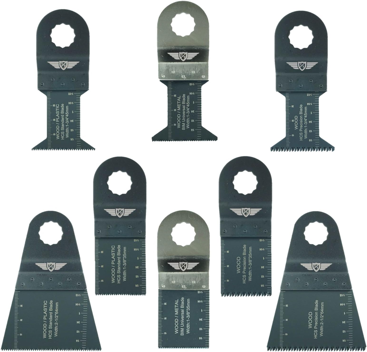 8 x TopsTools RVK8 Mix Blades Compatible with Draper MT250A 23038, MT250 31328, WICKES 235510, RENOVATOR Multitool Multi Tool Accessories