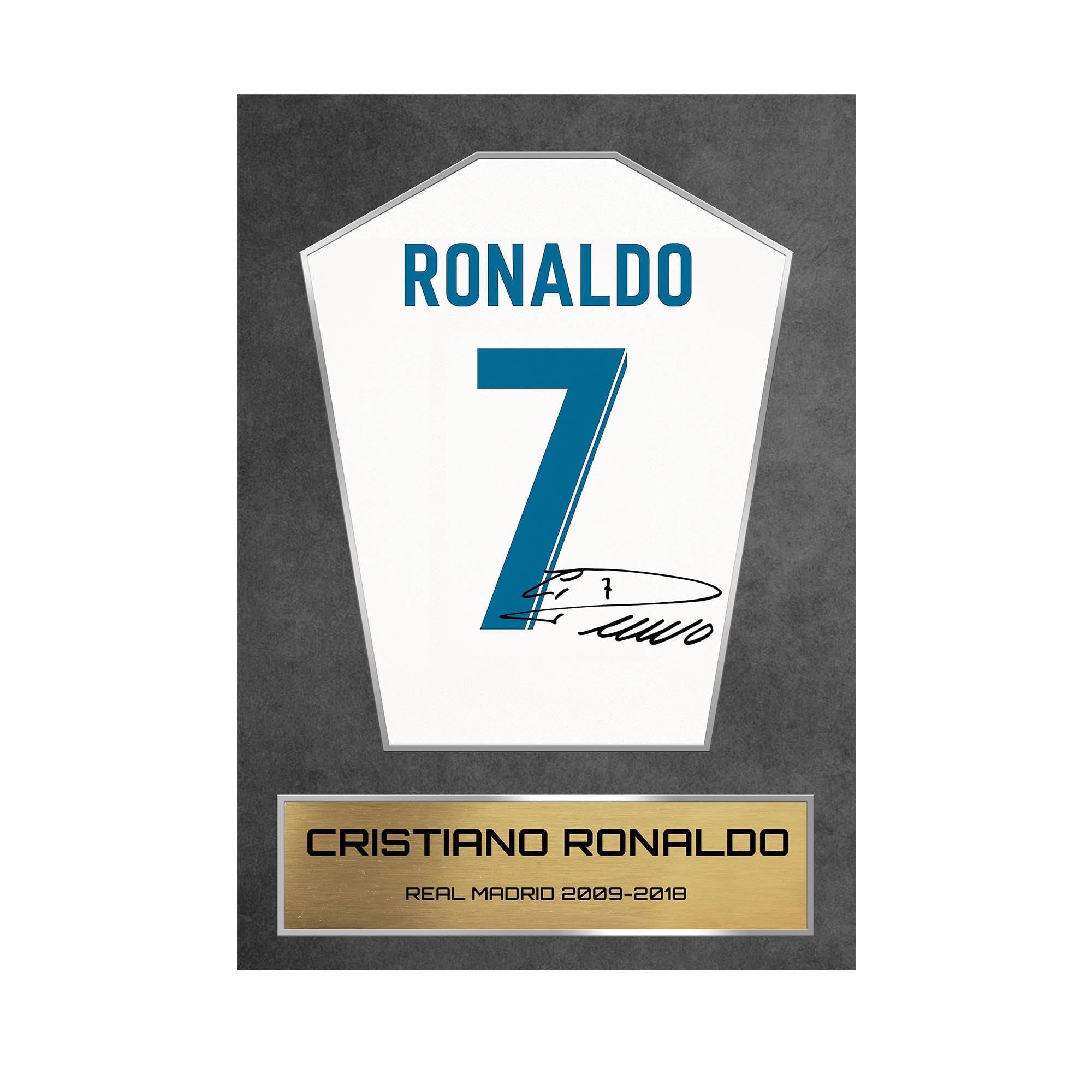 Cristiano Ronaldo Real Madrid Shirt Display Framed - Autograph Print Football Memorabilia A4 Unframed