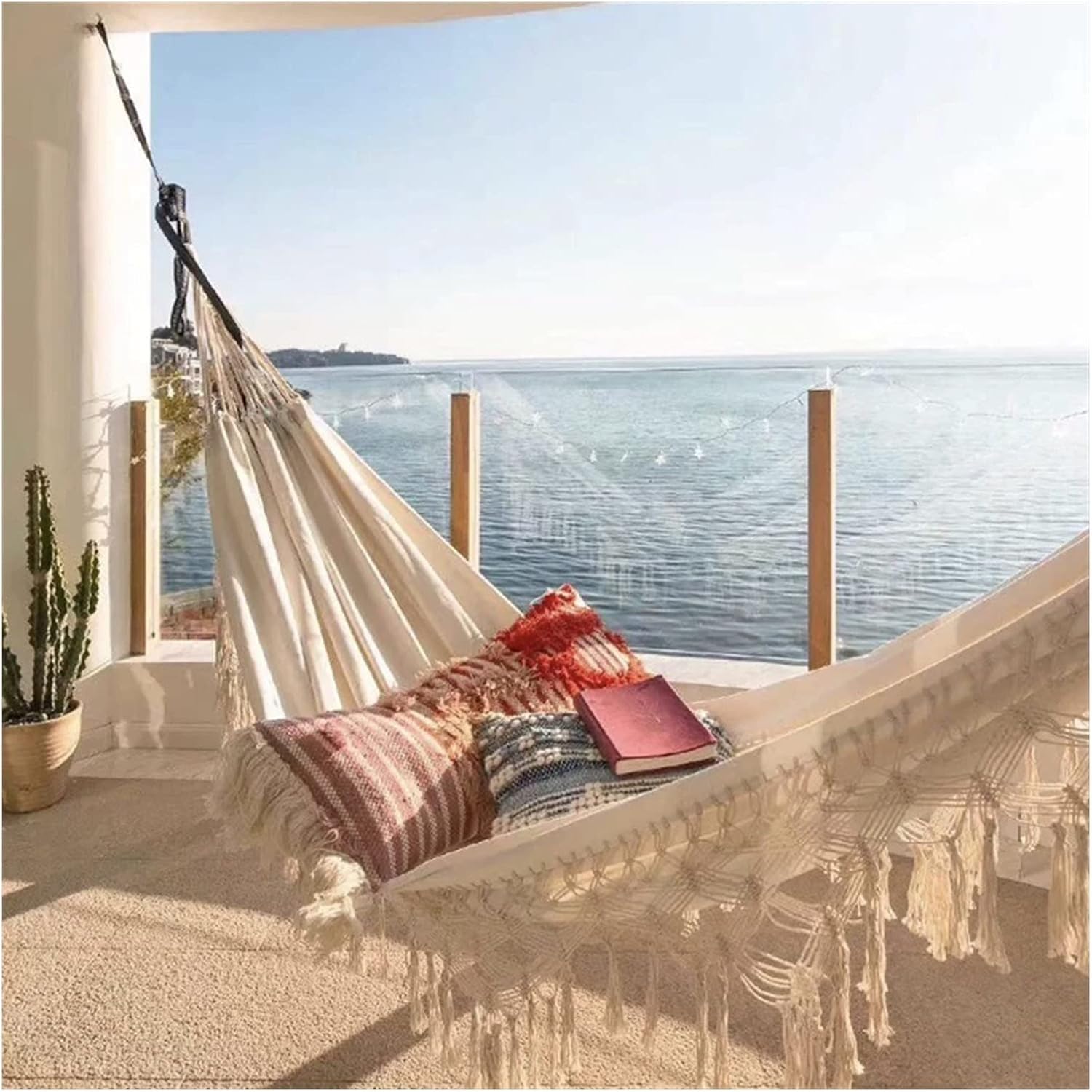 Pure White Lace Hammock, Portable Camping Chair, Double Hammock with A Load Capacity of 250 Kg, Outdoor Leisure Hammock, Multifunctional Indoor and Outdoor Hammock (A)