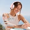 Uliptz Wireless Bluetooth Headphones, 65H Playtime Over Ear Headphones with Microphone, 6EQ Sound Modes Wireless Headphones, Foldable Bluetooth 6.0 Headphones for Office/Cellphone/PC (Rose Gold)
