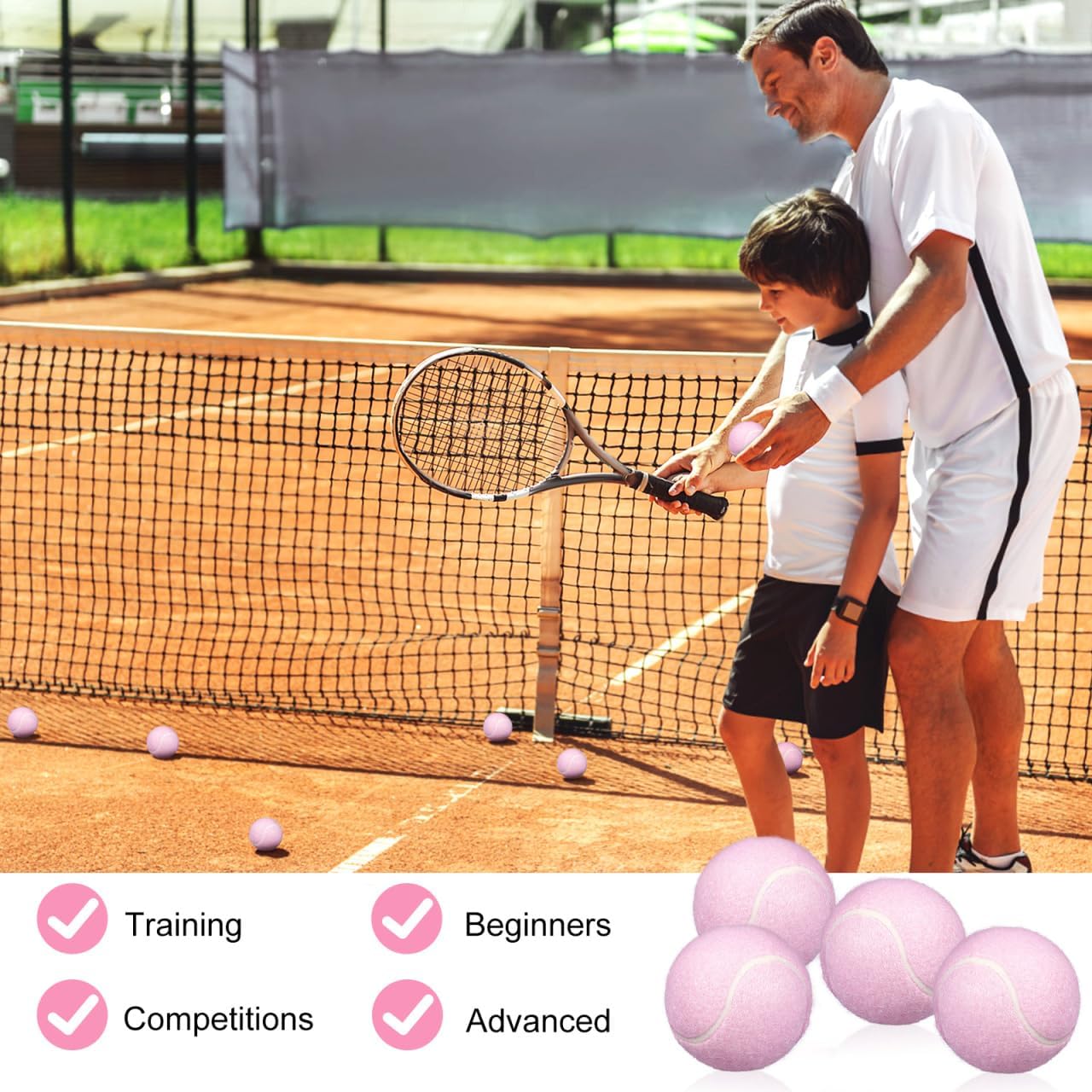 Toyvian Pink Tennis Balls 6 Pack Elastic Training Ball for Girls Beginner Practice Tennis Balls Soft Bouncy Rubber Balls for Playground Indoor Outdoor Play Pet Dog Toy