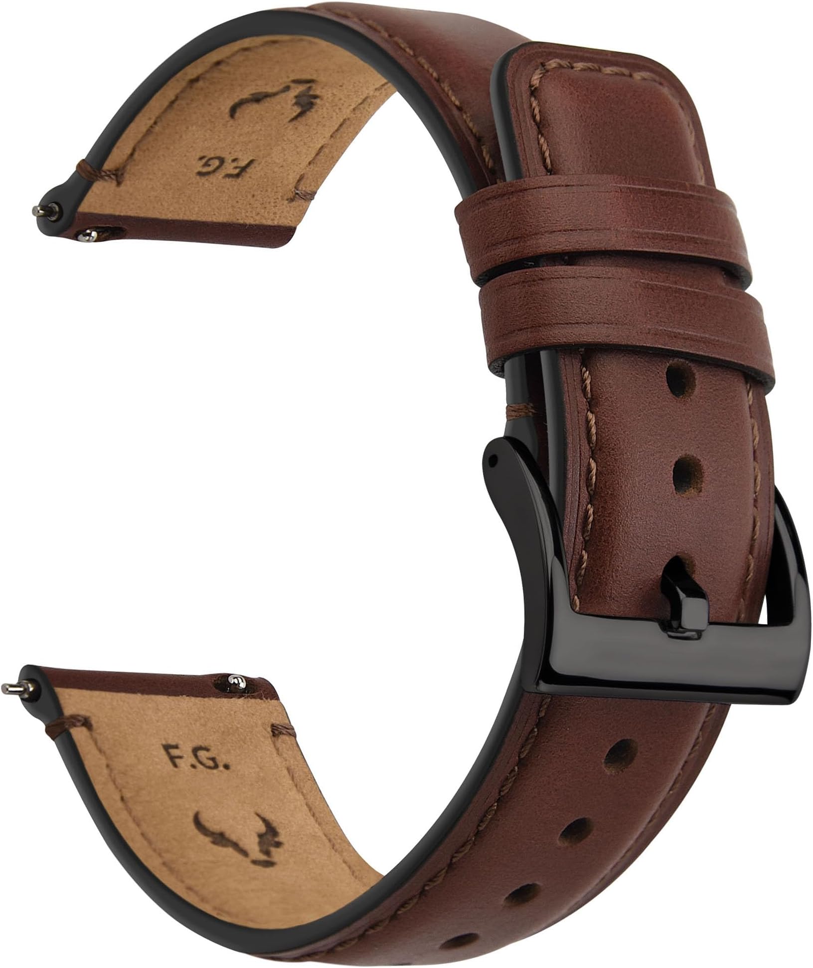 Leather watch strap, vintage replacement strap, watch strap 22 mm, 20 mm, 24 mm, 19 mm, 18 mm, bracelet watch accessories for men and women, watch strap for smartwatch and universal watches