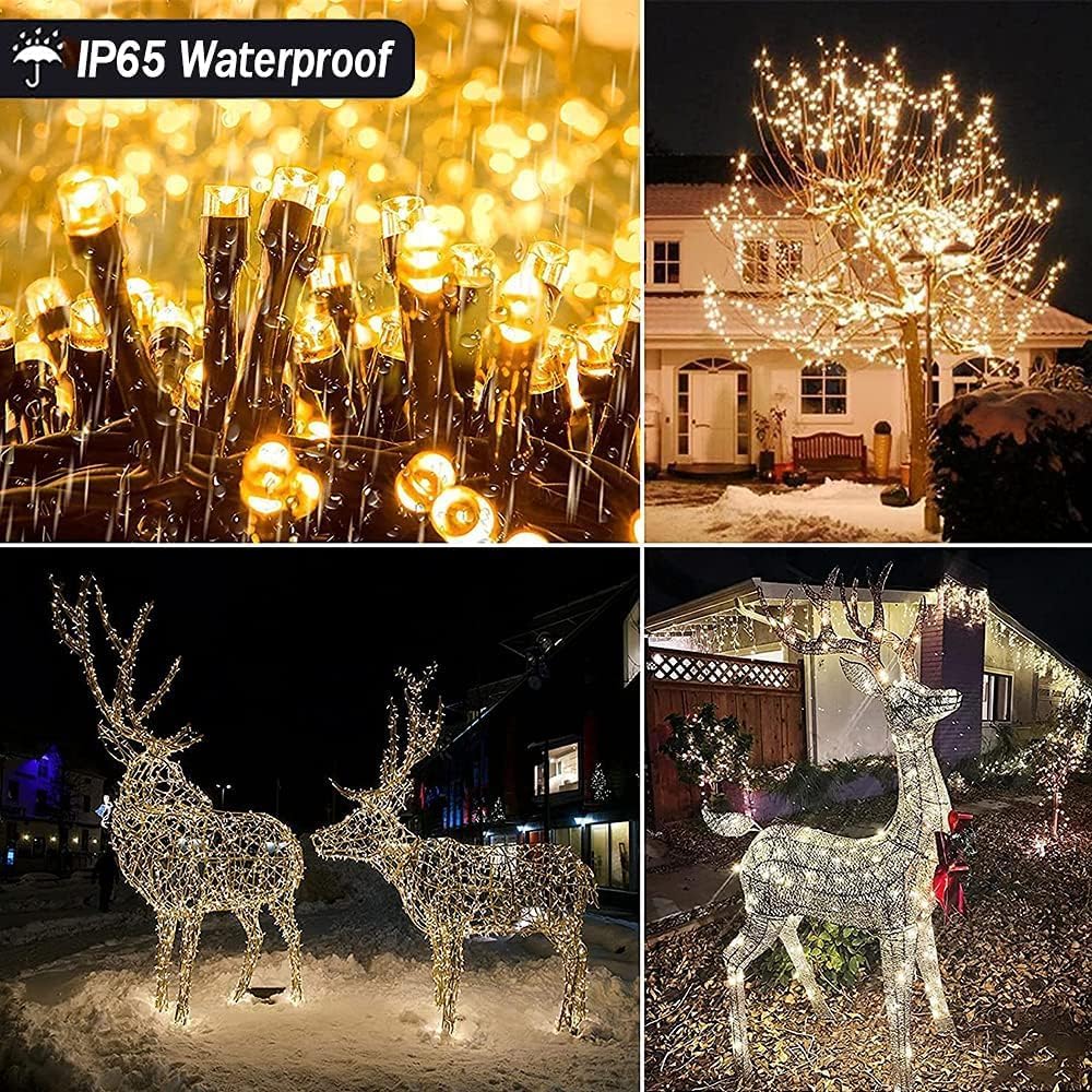 Bzavor Led Lichterkette Strom 105M 1000 LED mit Fernbedienung Timer Merkfunktion Steckdose IP65 Wasserdicht für Innen und Außen,Niederspannung,Led Lichterkette mit Stecker für Weihnachten Deko