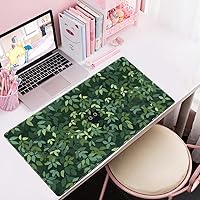Vista 5 de Cute Cat Kawaii Green Desk Mat - Large Gaming Mouse Pad & Keyboard Laptop Mat - Anime XL (31.5x15.7 in) - Non-Slip Base, Stitched Edges Green Plants