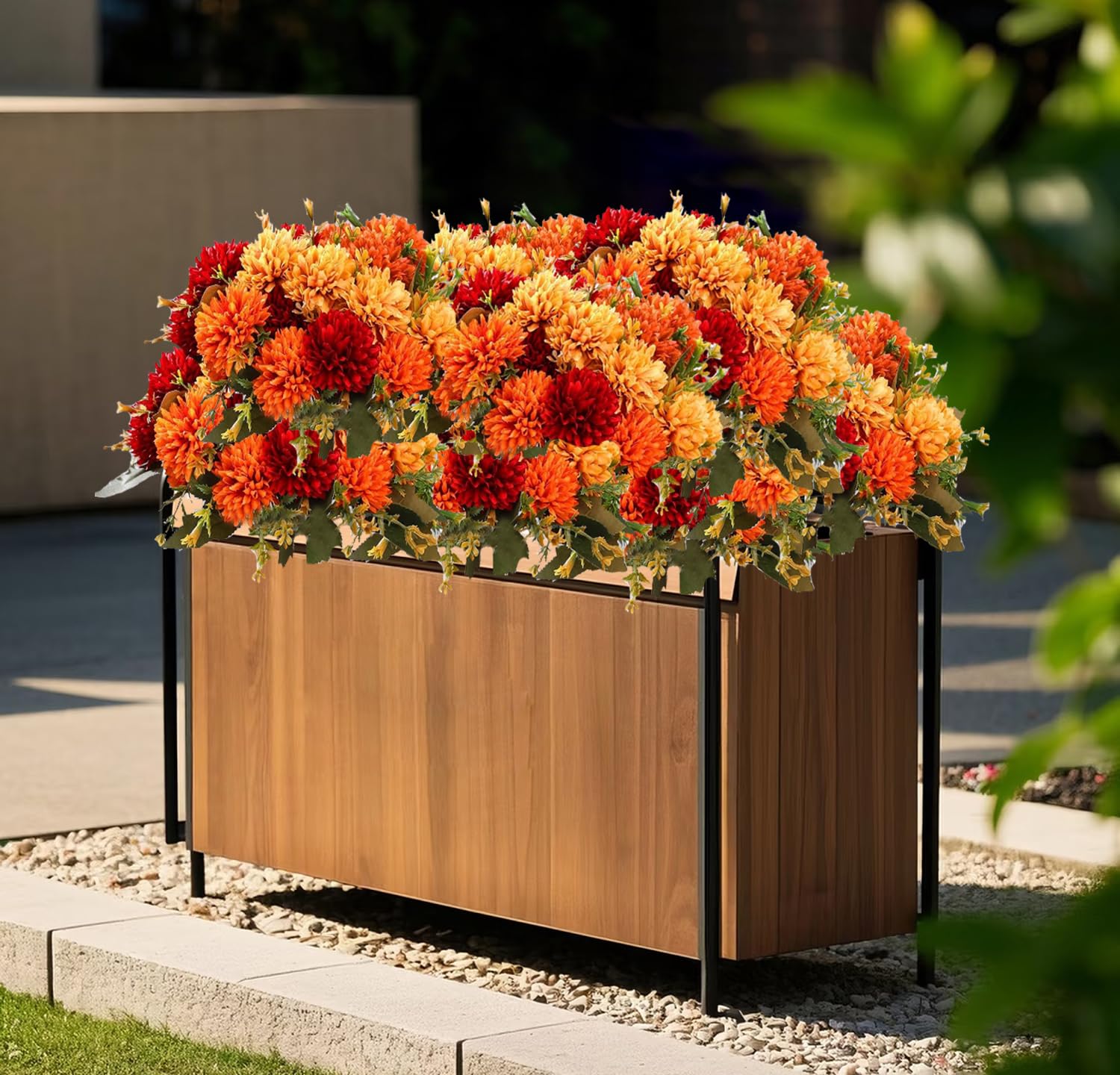 Fleurs d'automne artificielles orange brûlé réutilisables pour décoration de table