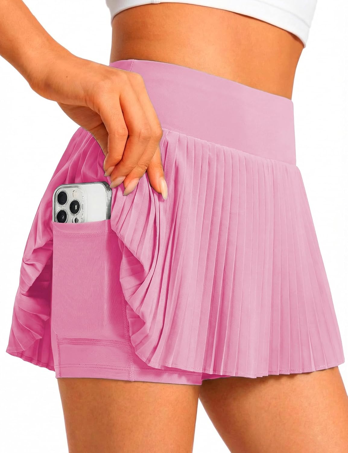 High Waisted Pleated Tennis Skirt with 2 Pockets for Women, Quick Dry Golf Skorts for Woman, Athletic Skirt
