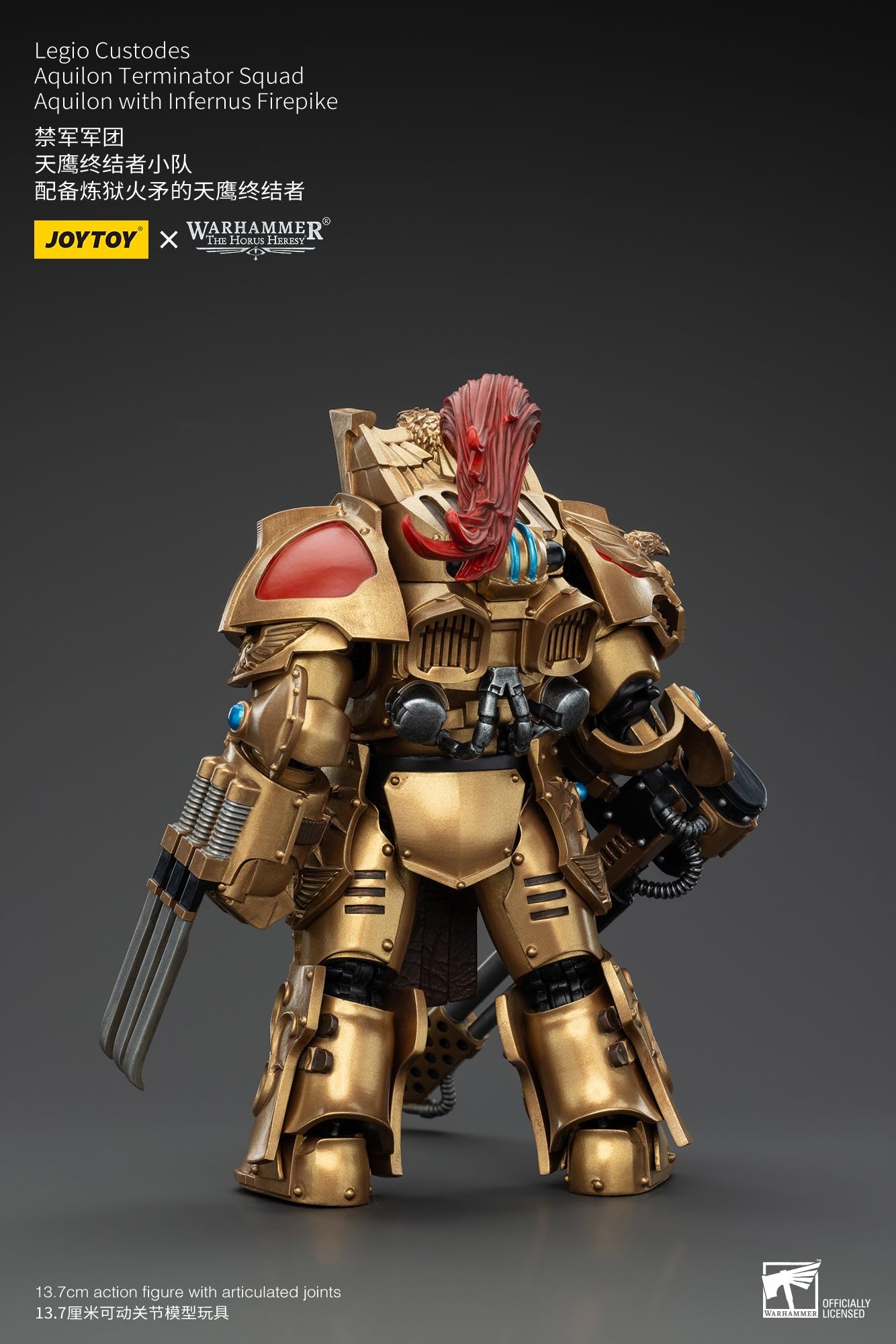 JoyToy Warhammer 40K Legio Custodes Aquilon Terminator Squad z Infernus Firespike figurka w skali 1:18